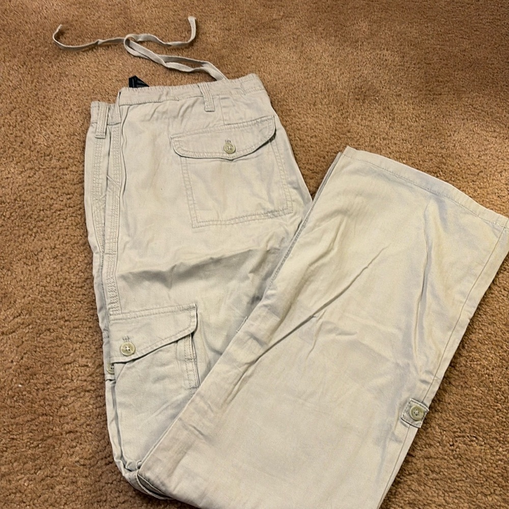 NWT. Tommy Hilfiger cargo flare pants light blue color. Size 10